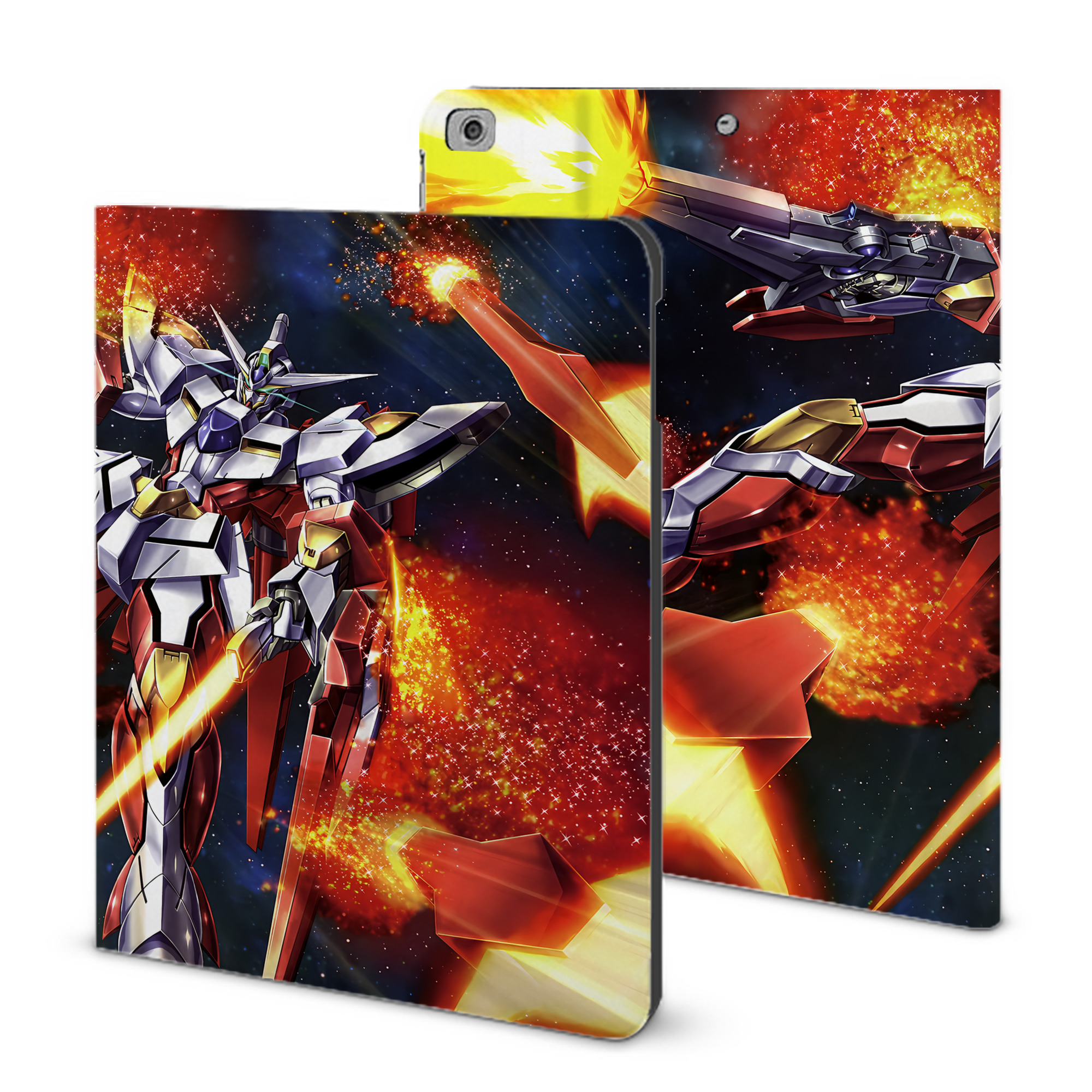（画像用） 機動戦士ガンダム Mobile Suit Gundam IPad ケース ブック型 PUレザー TPU 耐衝撃 軽量 薄型 ペン収納なし 全面保護 IPad 各モデル対応